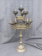 Gotische koperen Antieke kandelaar, Antiek en Kunst, Antiek | Kandelaars, Ophalen, Koper of Brons