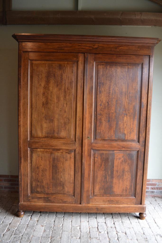 Prachtige grote strakke antieke grenen houten kast., Antiek en Kunst, Antiek | Meubels | Kasten, Verzenden