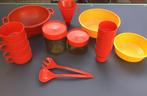 Kampeerspullen, mepal, dem plastik, rood/geel, vintage, Caravans en Kamperen, Kampeeraccessoires, Ophalen of Verzenden, Gebruikt