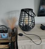 Zwarte bamboe tafellamp met dimmer en lamp, Huis en Inrichting, Lampen | Tafellampen, Ophalen, Zo goed als nieuw, Overige materialen
