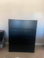 Ikea MALM ladekast 4 lades zwart bruin, Ophalen, 50 tot 100 cm, Zo goed als nieuw, 3 of 4 laden