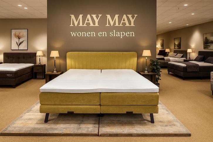 Boxspring Elektrisch 180x200 Mosterd Direct/Leverbaar E-7279, Huis en Inrichting, Slaapkamer | Boxsprings, Nieuw, 180 cm, 200 cm
