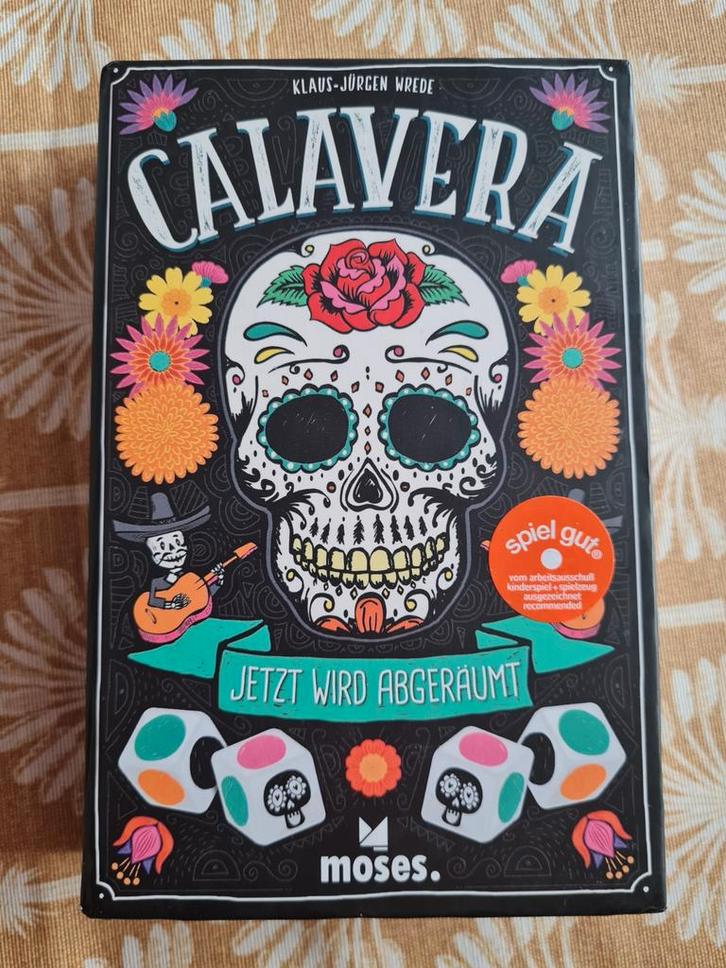 Calavera Dobbelspel - Duitse Doos, Nederlands Spel, Hobby en Vrije tijd, Gezelschapsspellen | Bordspellen, Zo goed als nieuw, Een of twee spelers