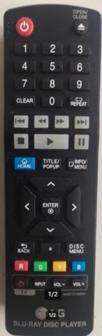 LG AKB73735801 afstandsbediening blu-ray disc player, Ophalen of Verzenden, Zo goed als nieuw, Origineel, Dvd