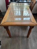 Eettafel plus vier stoelen, Ophalen, 100 tot 150 cm, Eikenhout, 50 tot 100 cm