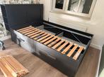 Ikea Brimnes bed met opbergachterwand140x200 -Zonder matras, Ophalen, Zwart, Tweepersoons, 140 cm