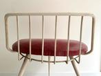 Superleuke vintage stoel, kruk, draadstaal en skai, jaren 60, Ophalen, Variavintage, Leiden, IJzer