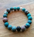 Nieuwe zelfgemaakte armband met natuurstenen kralen turkoois, Sieraden, Tassen en Uiterlijk, Armbanden, Overige materialen, Nieuw
