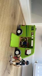 Paardenvrachtwagen met 2 paarden, 2 zadels,prijzen,poppetjes, Ophalen of Verzenden, Zo goed als nieuw, Complete set