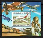 djibouti 1980 pf blok luchtvaart vliegtuigen airplane, Ophalen of Verzenden, Postfris, Vliegtuigen
