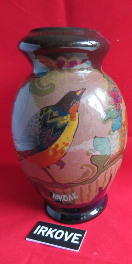 PLATEEL TOPPER! * PRACHT VAAS MET VOGEL * Zuid Holland *, Antiek en Kunst, Antiek | Vazen, Verzenden