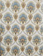 13997 behang barok blauw patroon retro bold design 70s swiet, Huis en Inrichting, Stoffering | Behang, Verzenden, Bruin