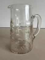 Antieke waterkan - handgemaakt - glas, Ophalen of Verzenden