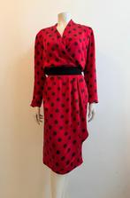 Janina rode polkadot zijden jurk 38, Kleding | Dames, Ophalen of Verzenden, Zo goed als nieuw, Maat 38/40 (M), Rood
