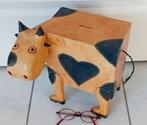 Vintage Koe Spaarpot Hout. Strange ontwerp 🧐, Verzamelen, Spaarpotten, Ophalen of Verzenden, Gebruikt, Hout, Dier