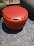 Naaidoos naaibox poef skai rood leer jaren 50 60 opbergvak, Ophalen of Verzenden