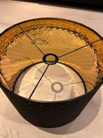 Zwarte Lampenkap met Gouden Binnenkant, Ophalen, 25 tot 50 cm, Zwart, Rond