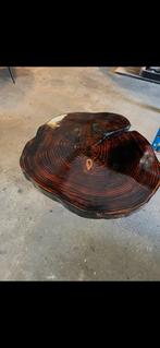 Boomstamtafel salontafel bijzettafel, Ophalen, Rond, 50 tot 100 cm, Minder dan 50 cm