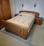 Retro bed met nachtkastjes en kast, Ophalen, Gebruikt, Twijfelaar, Vintage retro jaren 50 jaren 60