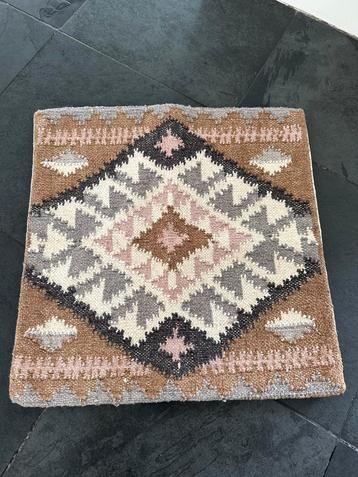 Zwaar Kelim kussenhoes 50x50 beige/roze/grijs/off white beschikbaar voor biedingen