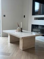 Travertin salontafel, Huis en Inrichting, Tafels | Salontafels, Overige materialen, Zo goed als nieuw, Minder dan 50 cm, Rechthoekig
