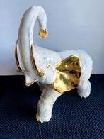 Beeld Olifant parelmoer met goudaccenten, Verzamelen, Beelden en Beeldjes, Ophalen of Verzenden, Gebruikt, Dier