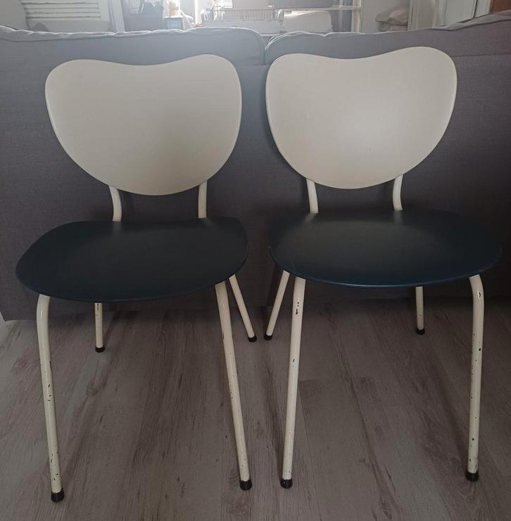 2 mooie vintage stoelen " yatva" 70 er jaren, Huis en Inrichting, Stoelen, Gebruikt, Twee, Blauw, Ophalen