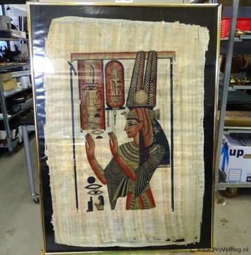 Egyptische Papyrus Schildering van Nefertari beschikbaar voor biedingen