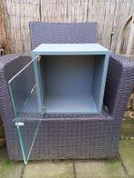 Grijze Eket Kast met Vitrinedeur Ikea, Ophalen, Gebruikt, Minder dan 150 cm, Minder dan 100 cm