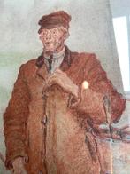 Schilderij Tekening Schets Bander Edam Boer Arbeider 1932, Antiek en Kunst, Kunst | Schilderijen | Klassiek, Ophalen of Verzenden