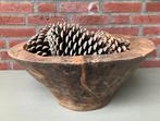 Prachtige oude houten olijfbak, Ophalen of Verzenden, Zo goed als nieuw, Rond, Hout