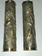 Trench art vases kunstvazen gemaakt van hulzen 75mm patronen, Ophalen of Verzenden