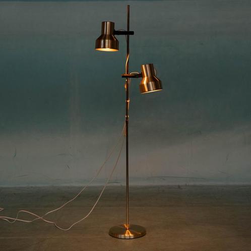 Space age vloerlamp 70s l vintage Swedish floor lamp brass, Huis en Inrichting, Lampen | Vloerlampen, Gebruikt, Metaal, Overige materialen