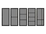 Staal look deuren met rookglas | Getint glas | Op voorraad, 80 tot 100 cm, 215 cm of meer, Binnendeur, Niet ingevuld