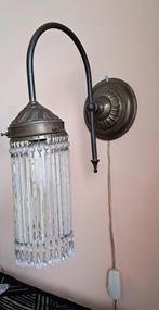 Koperen art deco wandlamp met kralenversiering jaren 20, Antiek en Kunst, Antiek | Lampen, Ophalen of Verzenden