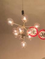 Kroonluchter goud met licht roze, Huis en Inrichting, Lampen | Hanglampen, Ophalen of Verzenden, Zo goed als nieuw, Minder dan 50 cm