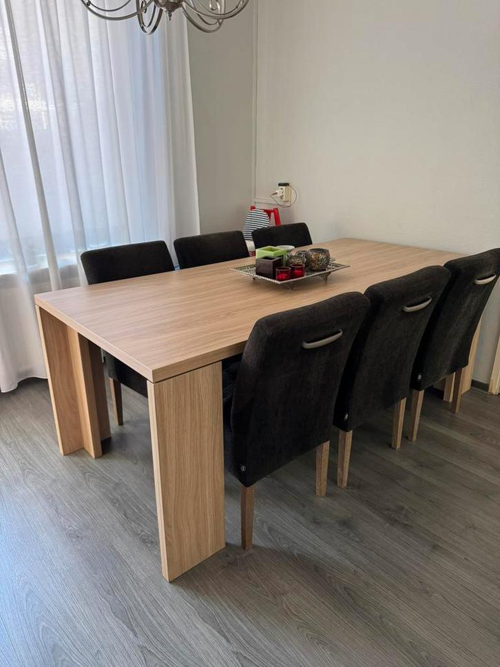 Mooie Grote Eettafel met 6 Stoelen (Z.G.A.N), Huis en Inrichting, Tafels | Eettafels, Nieuw, 100 tot 150 cm, 150 tot 200 cm, Vijf personen of meer