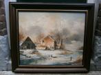 Jan Hendrik Miller: Winterlandschap, Hollandse meester, Ophalen of Verzenden