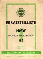 HMW Einbaumotor Ersatzteilliste H1 (5892z) bromfiets, Verzenden, Zo goed als nieuw