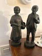 Bronzen beeldjes van man en vrouw contente mens, Ophalen, Gebruikt, Mens