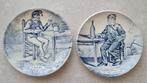 2 Mooie (wand) bordjes - Boch Delfts, Antiek en Kunst, Ophalen of Verzenden