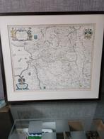 Overijssel ingekleurde oude plaat in ontsp. Lijst, Boeken, Ophalen of Verzenden, 1800 tot 2000, Nederland, Landkaart