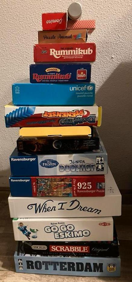 Stapel spellen en puzzels teab, Hobby en Vrije tijd, Gezelschapsspellen | Bordspellen, Gebruikt, Ophalen of Verzenden