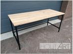 Bureau zwarte steigerbuis in eiken! NIEUW!, Huis en Inrichting, Bureaus, Info@hout-art.nl, Nieuw, Ophalen of Verzenden, Hoeves 3