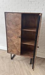 Magazijn Leegverkoop Dichte kast mangohout visgraat metaal, Nieuw, Ophalen of Verzenden, Info@wkhome.nl, Argonweg 20 Amersfoort