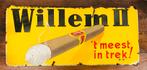 Emaille sigaren reclamebord van Willem 2 ‘t meest in trek!, Ophalen of Verzenden, Gebruikt, Reclamebord