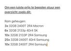 GEZOCHT: RAM Geheugen & Processoren Grote & Kleine Partijen, Samsung, Amsterdam, DDR4, Ophalen of Verzenden