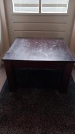Massief houten bijzet tafel, Minder dan 55 cm, Gebruikt, Vierkant, Ophalen