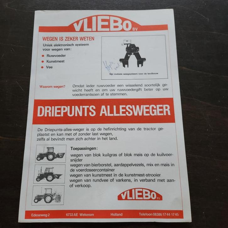 Vliebo Driepunts Allesweger, Boeken, Catalogussen en Folders, Gelezen, Ophalen of Verzenden