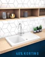 Nostalgische keukenkraan, tweeknops mengkraan, Ixia chroom, Verzenden, Nieuw